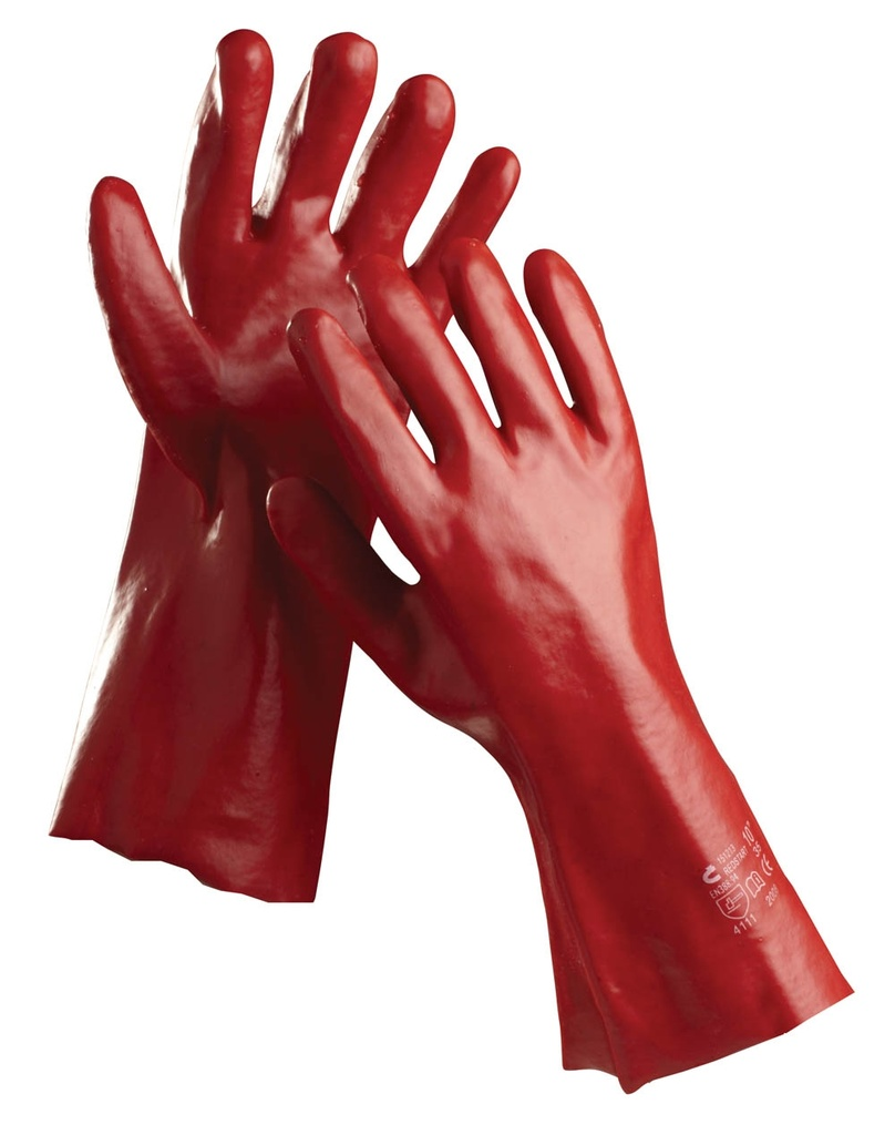 Rękawice Redstart 35cm czerwone PVC